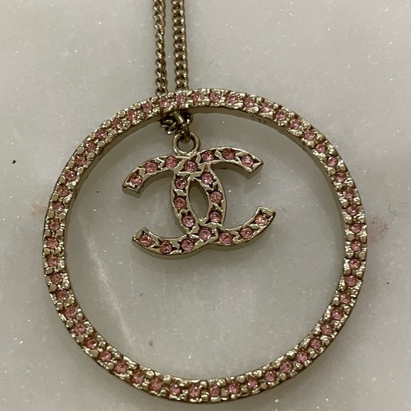 Chanel Pearl CC Round Pendant Necklace Gold in Gold Metal with